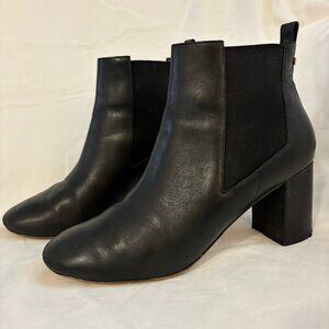 Cole Haan Nitasha 65mm Black Leather Block Heel Ankle Bootie Size 9 1/2B